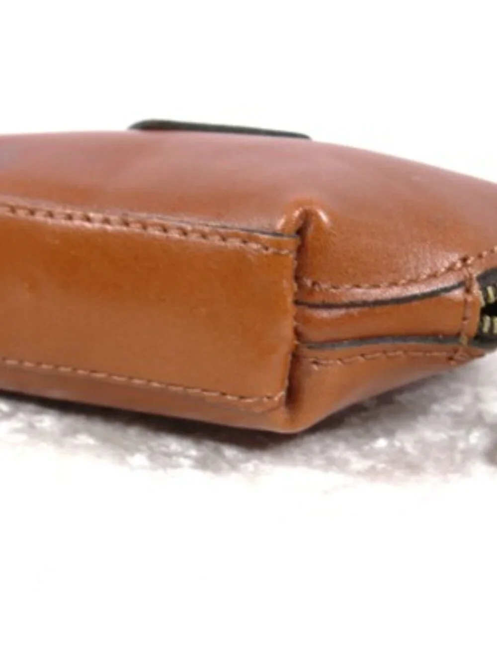 Patricia Nash Cognac Leather Bucket Crossbody Bag, Coin Purse + Duster